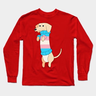 Dachshund Pride - Trans Flag Long Sleeve T-Shirt